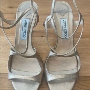 Jimmy Choo Metallic Strappy Heels